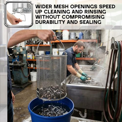 1 Pcs 1/4″ Mesh 5 Gallon Dip and Drain Stainless Steel Part Cleaning Strainer Basket for Buckets, Swing Handle, for Mechanics Auto Parts Washing Garage Shop Home Workshop, Bucket Not Included - size: 5 Gallon,1/4″