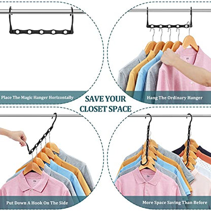 AMKUFO Closet Organizers and Storage 20 Pack Hanger Organizer Magic Hangers Space Saving Hanging Plastic for Heavy Clothes, Dorm Room Bedroom Home RV Car Camper Organization Essentials - size: 20 Pack