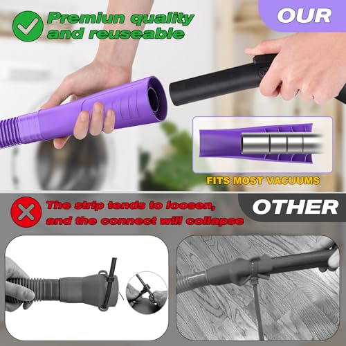 Sealegend Dryer Vent Cleaner Kit - Vacuum Hose Attachment & Lint Brush,Dryer Vacuum Hose Attachment Fit Most Vacuums and Dryer, Refrigerator Coils & Behind Appliances, Purple - color: Purple