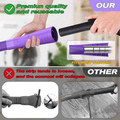 Sealegend Dryer Vent Cleaner Kit - Vacuum Hose Attachment & Lint Brush,Dryer Vacuum Hose Attachment Fit Most Vacuums and Dryer, Refrigerator Coils & Behind Appliances, Purple - color: Purple