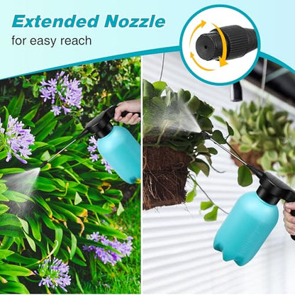 Electric Spray Bottle Plant Mister for Indoor Outdoor Plants, 0.5 Gallon Automatic Watering Can Rechargeable Battery Powered Sprayer with Adjustable Spout for Gardening, Cleaning (Blue Style) - style: Blue Style