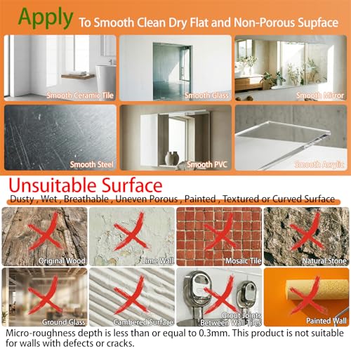 AVOKIHI Suction Cup Shower Caddy, No Drill Traceless Adhesive Shower Shelf for Inside Shower, Waterproof Bathroom Shower Storage Basket(Transparent)
