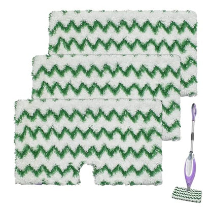 3 Pack Steam Pocket Mop Replacement Pads for Shark S3500 Series S3501 S3601 S3550 S3901 SE450 S2901 S2902 S3801,Reusable Steam Mop Pad with Deep Cleaning Scrub Strip,Microfiber Steam Mop Refills,Green - color: Green