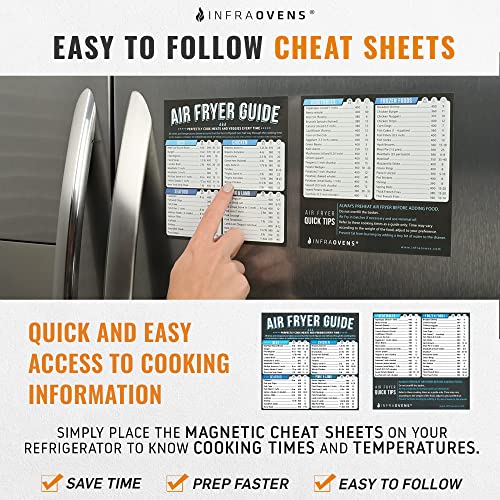 Air Fryer Accessories Compatible with Cosori, Chefman, Philips, Dash, Emeril Lagasse, Bella, Comfee, Nuwave® + More, Air Fryer Rack, Cheat Sheet Guides, Liners and Cleaner Brush - size: Small
