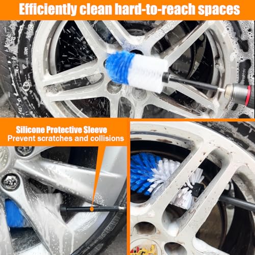 15Pcs Drill Brush Attachment Set, Drill Scrubber Brush Kit Include Soft Drill Wheel Brush, Scrub Pads, Sponge, Drill Cleaning Brush Attachment Set for Car, Bathroom, Tub, Tile, Floor, Grout, Boat - style: 15pcs