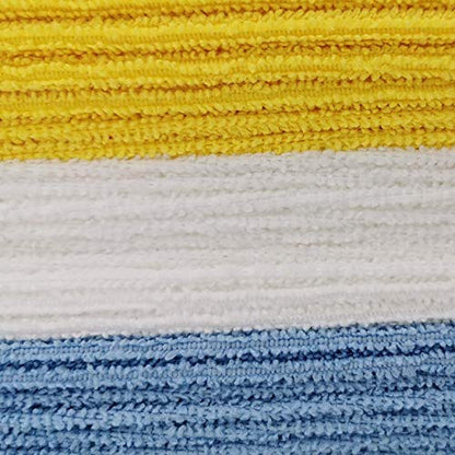 Amazon Basics Microfiber Cleaning Cloths, Ultra Absorbent, Lint Free, Streak Free, Non-Abrasive, Reusable and Washable, 16" x 12", Blue/White/Yellow, Pack of 24 - color: Blue/White/Yellow, size: 24-Pack