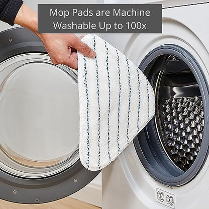 True & Tidy Multi-Surface Steam Mop with Machine Washable Microfiber Pads, Carpet Glider, Water Cup, Compatible with Most Floor Types, 1300watts (Steam Mop, Gray)