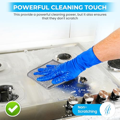 11 PCS Upgraded 3-Layer Non-Scratch Wire Dishcloths – Steel Wire Dish Cloths for Kitchen, Dish Towels & Wire Dishwashing Rags – Reusable Wire Rags for Cleaning Cookware, Dishes, Sinks – 8.66” x 8.66”