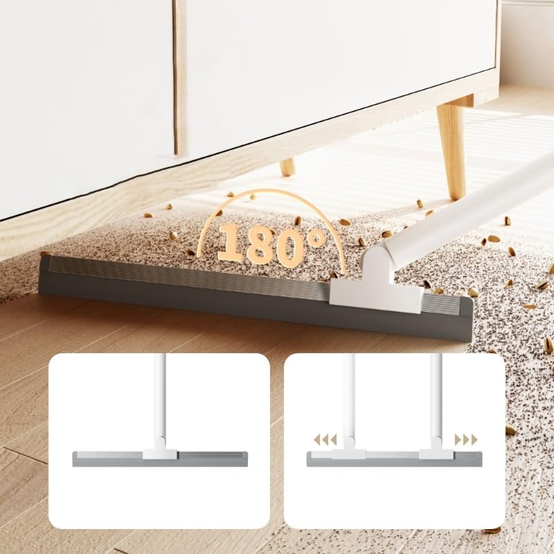 Magic Broom, Multifunction Rubber Squeegee Broom for Floor, Silicone Broom for Glass Cleaning, Magic Broom Sweeper Easy Dry for Living Room, Kitchen, Bathroom