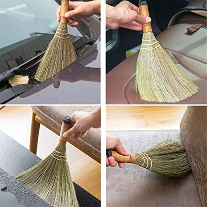 Handmade Straw Brooms for Sweeping, Natural Soft Straw Broom for Cleaning Indoor-Outdoor, Office, Sofa, Floor Car, Decor Idea -12 X 8 Inches (1 PC)