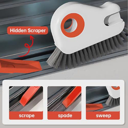 2 in 1 Groove Cleaning Brush, 2026 New Hard Bristle Brush, Multifunction Window Track Brush for Household Cleaning Tool, Compact Track Cleaning Brush for Sliding Door Track Cleaner (Gray,2) - color: Gray,2