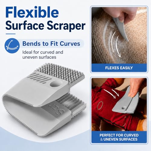2 Pack Portable Pet Dogs Cats Hair Remover Lint Removal Shaver Tool Fur Scraper Carpet Rake for Couch Furniture Car Mats Fabric Sofa Clothes Bedding - color: Gray