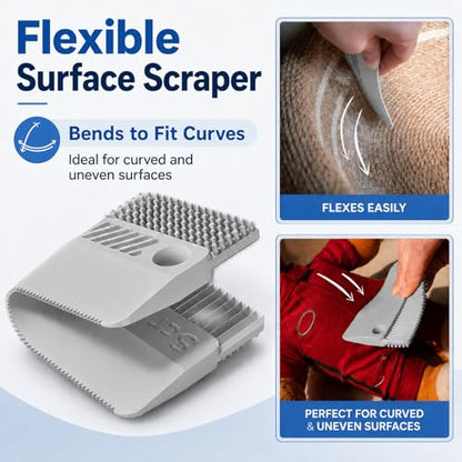 2 Pack Portable Pet Dogs Cats Hair Remover Lint Removal Shaver Tool Fur Scraper Carpet Rake for Couch Furniture Car Mats Fabric Sofa Clothes Bedding - color: Gray