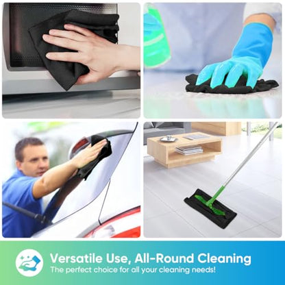 HOMEXCEL Black Microfiber Cleaning Cloths, 20 Pack Cleaning Rags - Lint Free & Scratch-Free Microfiber Towels for Cars, House & Kitchen, Absorbent Cleaning Towels, 11.5 x 11.5 Inch - color: Black