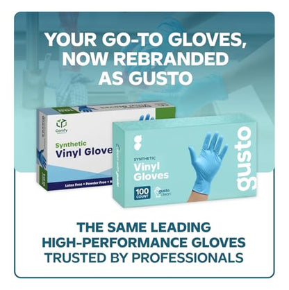 Comfy Package Synthetic Vinyl Blend Disposable Plastic Gloves Non-Sterile, Powder & Latex Free - size: X-Large