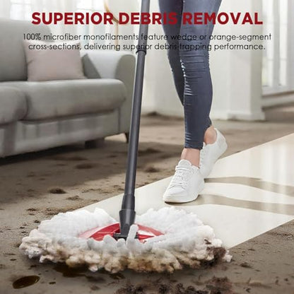 Mop Head Replacement for O-Cedar Easy Wring 1-Tank System，Exovyn Spin Mophead Replacements，Microfiber 9 Pack 360° Swivel Mop Refills，Deep Clean,Easy Cleaning，Machine Washable and Easy to Replace - size: 9 pack