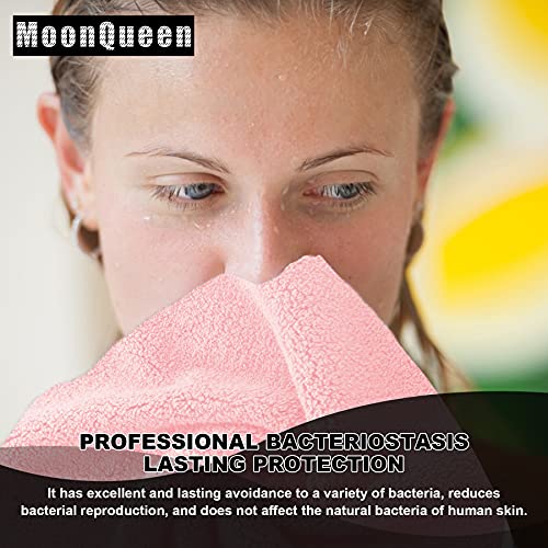 MOONQUEEN Microfiber Facial Cloths Fast Drying Washcloth 12 Pack - Premium Soft Makeup Remover Cloths - Pink - color: Pink, size: 12x12 Inch (Pack of 12)