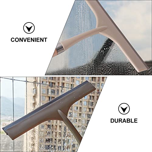 2pcs Window Home Cleaning Floor Bathroom Squeegees Stainless Mirrors, Multi- Cleaner Wooden Handheld Tool Tiles Functional Inches Handle Wiper Tools Glass, Steel