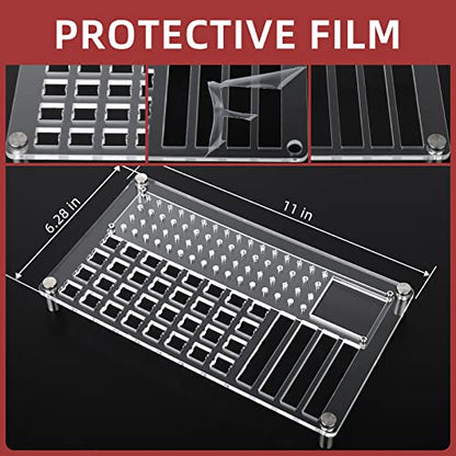 YIMAGUJRX 32 Switches Acrylic Lube Station,Keyboard Lube Kit,Switch Opener,Switch Lube,Switch Puller,Keycap Puller,Switch Lube Tool for Custom Mechanical Keyboard (12Pcs)
