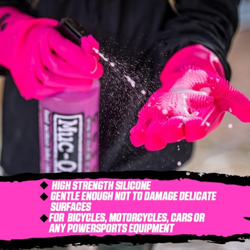 Muc Off Deep Scrubber Gloves L Pink - size: Large