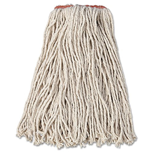 Rubbermaid F11612 Premium Cut-End Cotton Wet Mop Head 16oz White 1" Orange Band 12/Carton - size: 16 Oz., style: Single