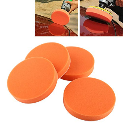 10 pcs 6 inch Sponge Polishing Waxing Buff Pads Set Kit for Car Polisher Buffer Orange (6'' 10PCS)