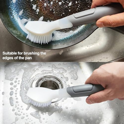 CELOX Dish Scrubber with Soap Dispenser for Pots, Dishes, Bowls and Dish Soap Brush with Soap Dispenser for Dishes, Pans, Sink, Pots