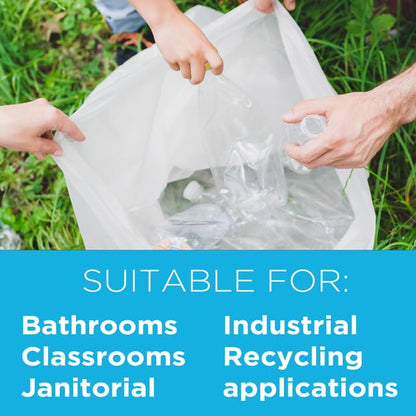Highbar Select Clear Trash Bags,40-45 Gallon Trash Bags, 40" x 48", 250 Count, 16 Micron, High Density, Ideal for Janitors, Facility Managers, Industrial, Recycling - style: 40-45 Gal, 16 Micron Equiv, 250 Count, Clear