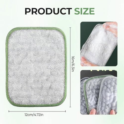 2026 New Multipurpose Wire Dishwashing Rags, Double Layer Metal Scrubbing Pads, Non-Scratch Reusable Cleaning Cloths for Kitchen, Pots, Pans, Sinks, Wet and Dry Use (5Pcs) - color: 5pcs