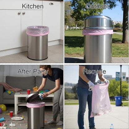30 Gallon Drawstring Trash Bags, 30 Count Heavy Duty Garbage Bags, Extra Thick, Tear & Leak Resistant, for Kitchen, Office, Home, Hospital, Large Bins (Pink) - color: 30 Gallon-Pink