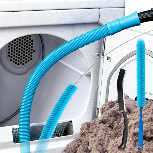 4 Pieces Dryer Vent Cleaner Kit with Dryer Vacuum Hose Attachment | Fits dryer vents and lint traps, universal lint attachments effortlessly clear lint and dust clogged inside ducts