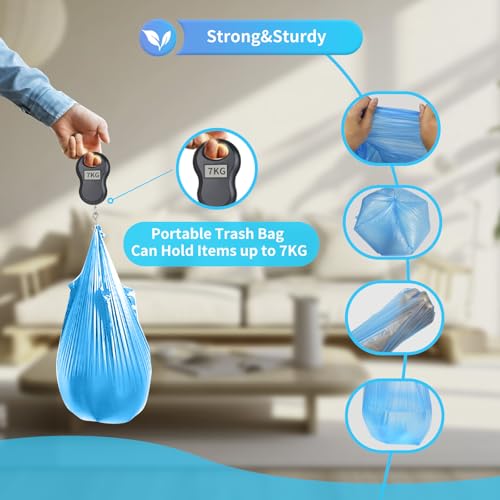 O2frepak 5Rolls 4Gallon Portable Trash Bags,Thicken Small Garbage Bags for Office,Bedroom,Kitchen Waste Bin(150Counts,Colorful) - style: 4Gallon(150Counts)MixedColor