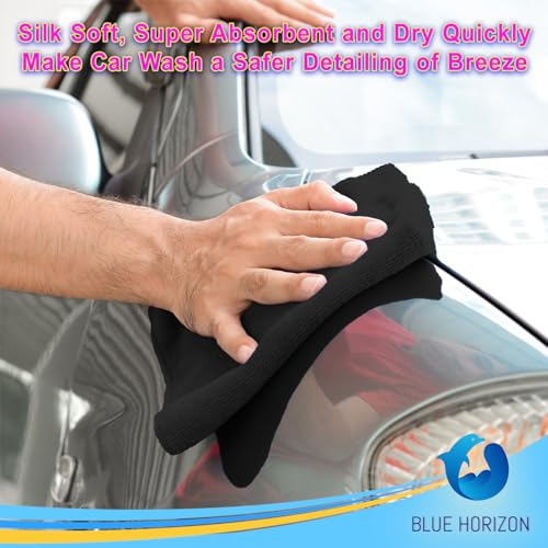 Cleaning Towel Washcloth, 12' x 12" All-Purpose Microfiber Rags - Ultra Soft Wash Cloths Reusable Shop Towels for Kitchen Bath Car Window Household Home and Commercial (Black, 12"X12" 24-Pack) - color: Black