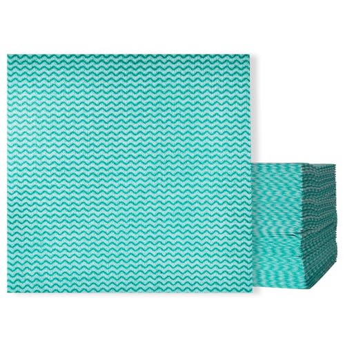 Disposable Kitchen Cleaning Towel Disposable Dish Cloths, Reusable Wipes Heavy Duty Cleaning Rags for Kitchen, Bathroom, Household,50 Count Green - color: Green