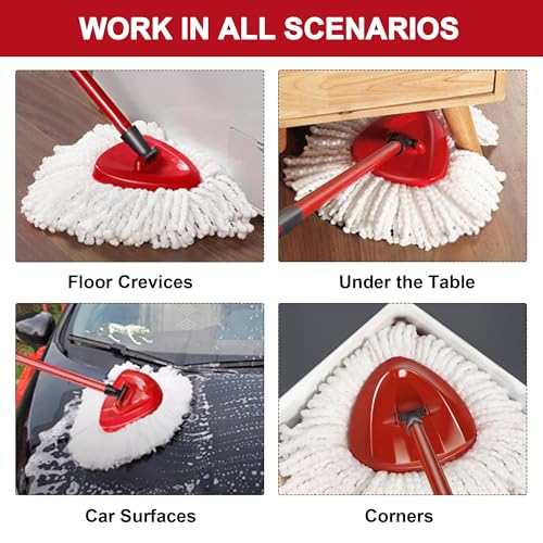 4 Pack Mop Heads Replacements for O-Ceda Easy Wrin Spin System, Microfiber Refills, Easy Cleaning Mop Repalce Head - size: 4 Pack