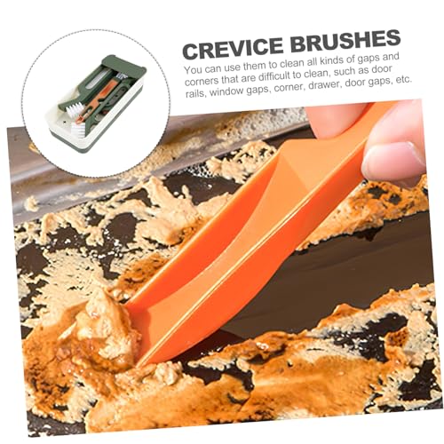 Multifunctional Crevice Gap Cleaning Brush for Narrow Spaces Plastic Small Scrub Tool for Window Tracks Countertops Corners Household Cleaning Aid