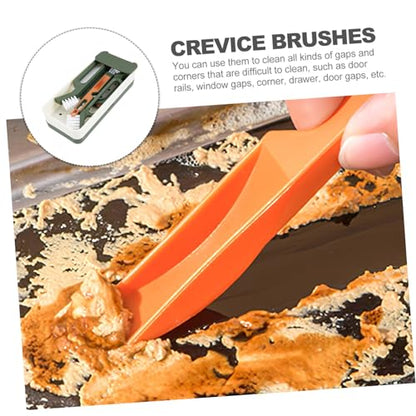Multifunctional Crevice Gap Cleaning Brush for Narrow Spaces Plastic Small Scrub Tool for Window Tracks Countertops Corners Household Cleaning Aid
