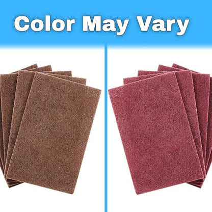 Heavy Duty XL Red Scouring Pads. 6x9 in 5 Pack of Scrubber Tools for Cleaning Stainless Steel Pots, Pans, Grills and Griddles. Extra Large Pad for Outdoor Use on Railings and Tiles. - size: 5 Count (Pack of 1)