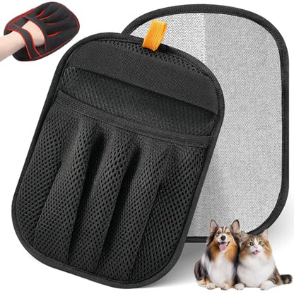 Pet Hair Removal Glove for Cats & Dogs, Upgraded Five-Finger Electrostatic Pet Hair Glove, Reusable Magic Brush Pet Hair Remover Tool for Laundry, Couch, Carpet, Car Seat - color: Black