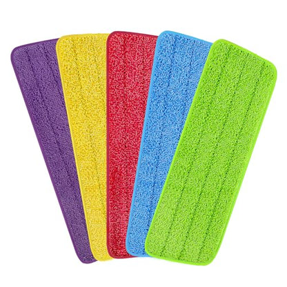16.5 inch Reusable Mop Pads Microfiber Spray Mop Replacement Heads for Wet/Dry Mops Compatible with Bona Floor Care System (5 Pack) - color: Multicolor Mop Pads