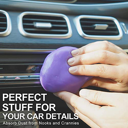 TICARVE 2 Pack Cleaning Gel Car Cleaning Putty Car Slime for Cleaning Car Detailing Gel Car Interior Cleaner Car Accessories Keyboard Cleaner Rose Purple (320g/11.2oz) - color: Purple+Rose Red