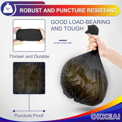 OKKEAI Small Garbage Bags for Bathroom Can 5 Liter Trash Bags 1.2 Gal Waste Basket Liners for Bathroom Mini Trash Bags Trash Plastic Bags Small - style: 8L-60Bags-Black