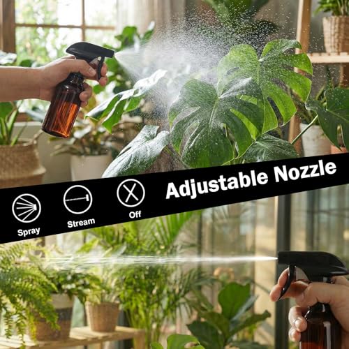 Spray Bottles 4oz/120ml Small Spray Bottle for Hair Plastic Mist/Stream Spraying Heavy Duty Empty Spray Bottles for Cleaning Solutions, Plants 3 Pack (Brown-3) - color: Brown-3