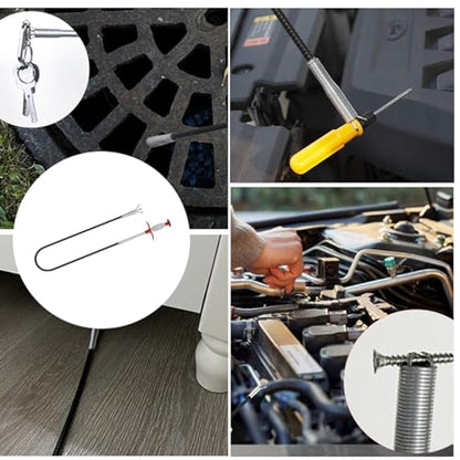 Drain Snake,118 inch Flexible Grabber Claw Pick Up Reacher Tool,Drain Clog Remover - Gutter Cleaning Tools for Home Sink, Bathroom Tub,Drain, Toilet, Tight Spaces - style: 118 in