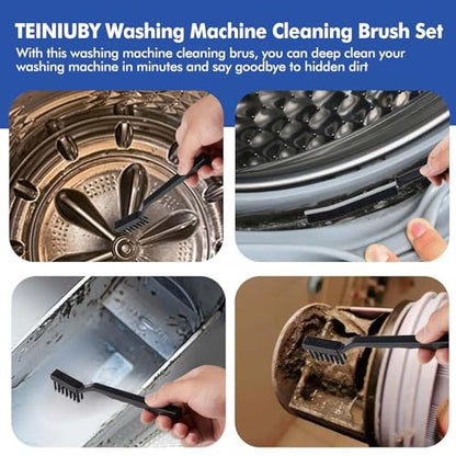 6 Pcs Washing Machine Cleaning Brush Kits, Front Load Washer Cleaner Brushes Tools - 1 Pcs Drum Laundry Cleaning Brush and 5 Pcs Crevice Cleaning Brushes for Lint, Tight Spaces and Washer Rubber Seal