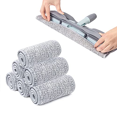 6 Pack Microfiber Mop Head 15 Inch Heavy Duty Reusable Floor Mop Refill Pads for Hardwood FloorsMachine Washable Dry Wet Cleaning - size: 15 IN PADS