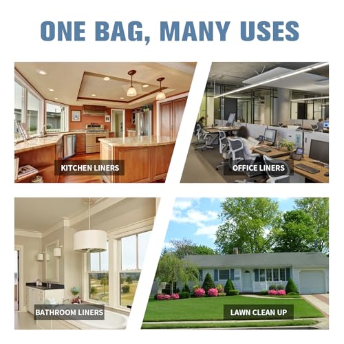 16 Gallon Trash Bags with Drawstring, Clear plastic bags, 105 Count | Tear Free, Fit 16-18 gal, Large Strong Trash Can Liners, Heavy Duty Compactor Bags, For Home Kitchen Office Lawn Commercial - style: 16-18 Gallon (105 Count, Clear)