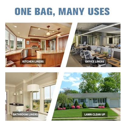 16 Gallon Trash Bags with Drawstring, Clear plastic bags, 105 Count | Tear Free, Fit 16-18 gal, Large Strong Trash Can Liners, Heavy Duty Compactor Bags, For Home Kitchen Office Lawn Commercial - style: 16-18 Gallon (105 Count, Clear)