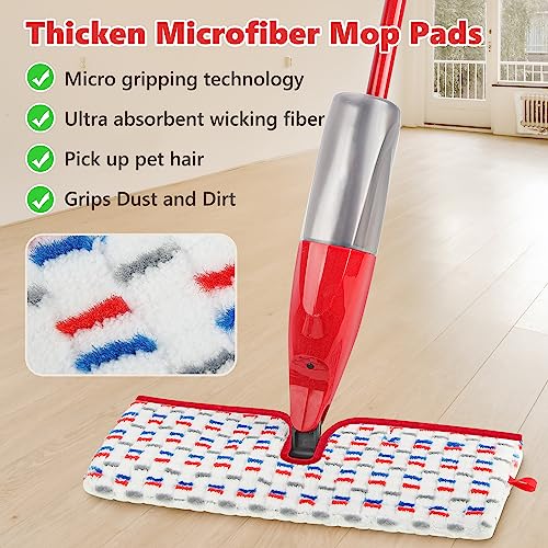 Microfiber Reusable Mop Pads Compatible with O-Cedar Promist MAX, Mop Heads Replacement Thicken Refills Wet Dry Mopping Dual-Sides Use for All Floor Surfaces(6 Pack) - size: 6 PACK
