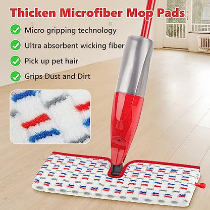 Microfiber Reusable Mop Pads Compatible with O-Cedar Promist MAX, Mop Heads Replacement Thicken Refills Wet Dry Mopping Dual-Sides Use for All Floor Surfaces(6 Pack) - size: 6 PACK